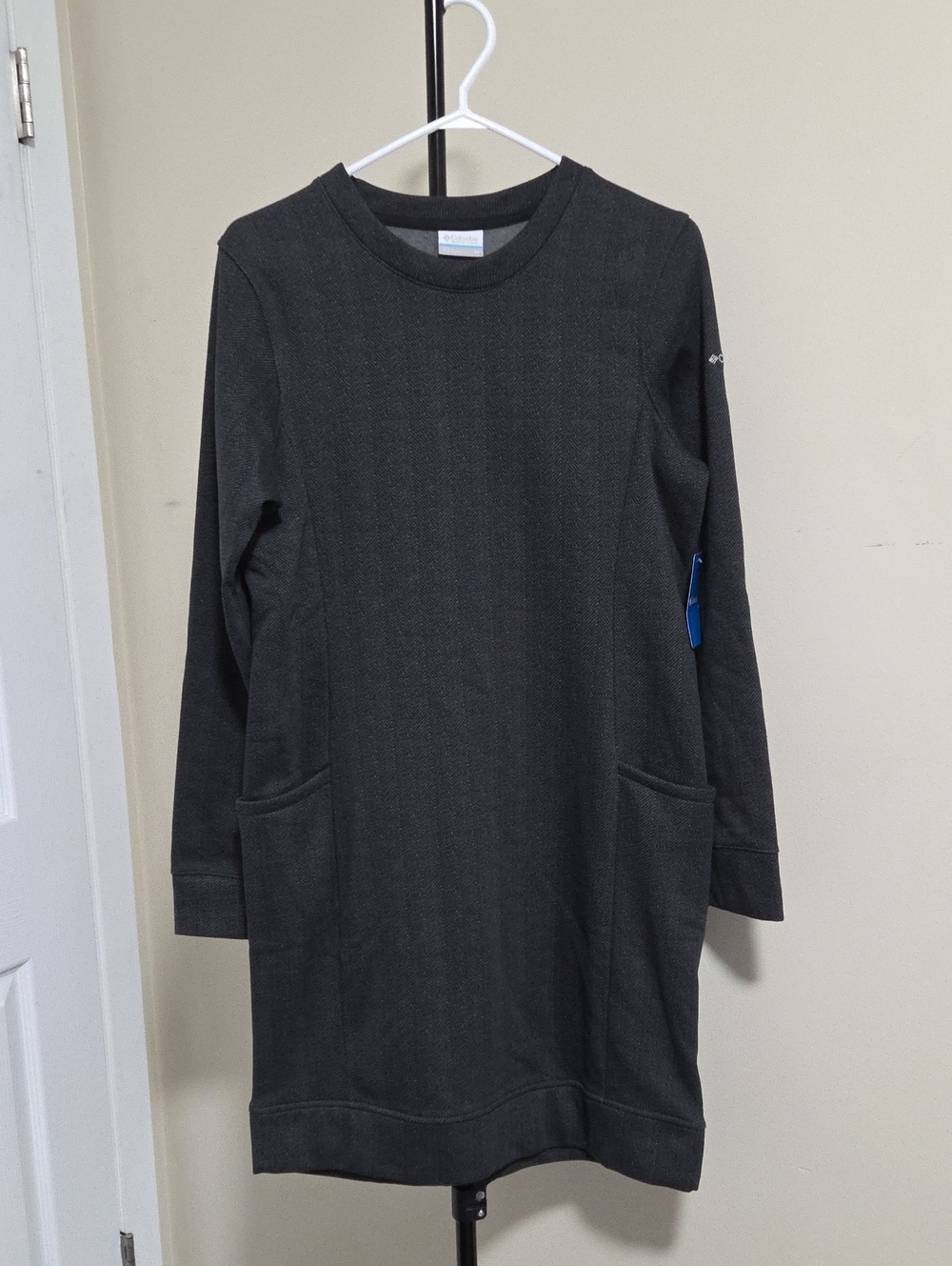 Nwt Columbia Dark Charcoal Long Sleeve Casual Dress
